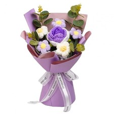 Knitted Flower Crochet Flower Bouquet Finished Hand Woven Preserved Flower