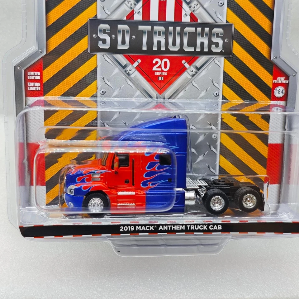 Green Light 1:64S.D. Truck 20-2019 Mack Anthem Mack Anthem Truck - Red and Blue  - Image 2 of 4