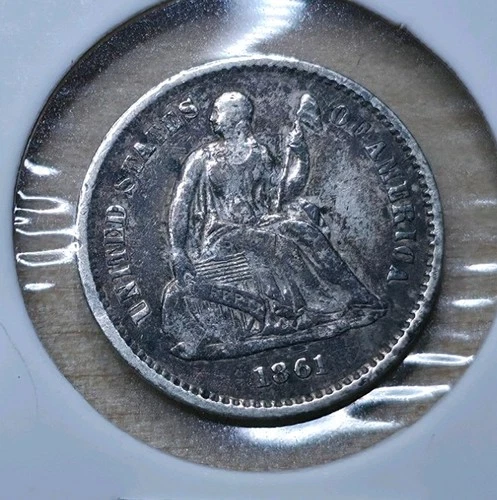 1861 P Seated Liberty Half Dime Nearly Uncirculated