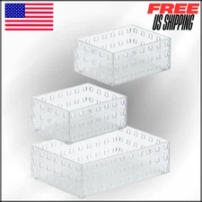 Stackable Storage Bins for Kitchen Gadgets Utensils Bricks Set Office, Bedroom