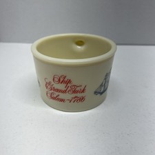 Vintage Old Spice Shulton Shaving Mug Ship Grand Turk Salem 1786 Milk Glass