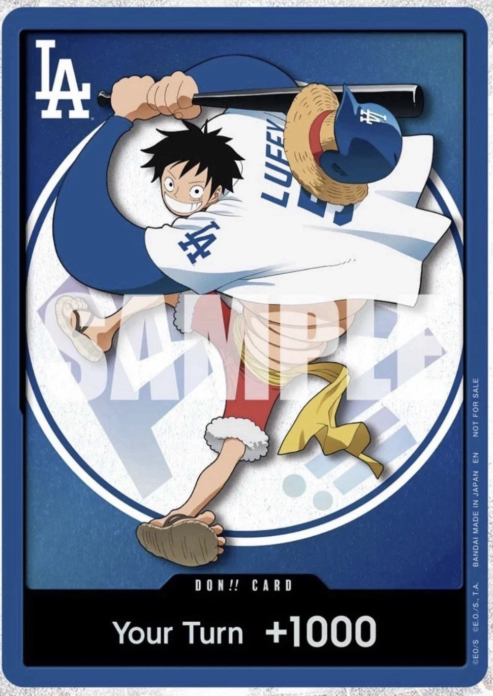 2026 Dodgers x One Piece Night Promo Card Monkey D Luffy SGA Presale Ships 7/3
