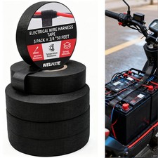 5 Rolls 3/4"x50FT High Temp Wiring Harness Tape - Self-Adhesive Y7