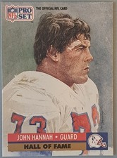 1991 Pro Set Hall of Fame Selection John Hannah #28 New England Patriots