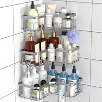 Duschablage Ohne Bohren 3 StüCk Eckregal Silber Dusch Organizer Badezimmer