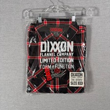 Dixxon Flannel Shirt Mens 2XL XXL Black Red Plaid Button Up The Widow NEW
