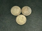 Lot Of 3 1853 1854 And 1875 Seated Liberty Silver Dimes Lowball Coins