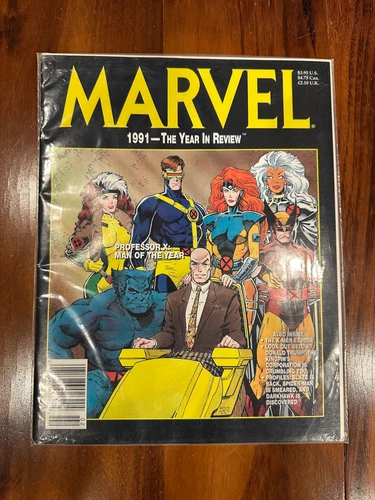 Marvel "The Year in Review" Magazine LOT OF 2 - 1991 1992 X-Men Punisher Vintage