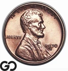 1930-S Lincoln Cent Wheat Penny, Gem BU++ RD, Frosty Red