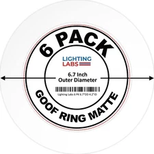 6 Pack Matte White Goof Trim Ring for 4 inch Recessed Can Lighting Down Light