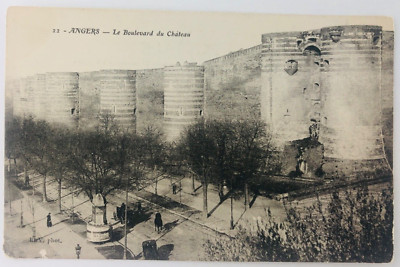 Vintage Angers France Le Boulevard du Chateau Postcard P243