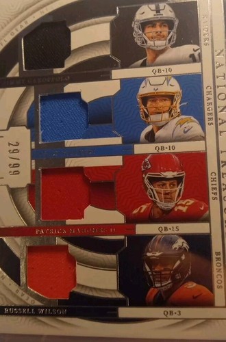 2023 National Treasures Patrick Mahomes Relic Justin Herbert Patch GQM-QBT /99