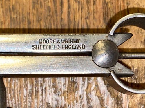 VINTAGE RARE MOORE & WRIGHT 7 ” SPRING DIVIDERS PRE WAR HEAVY VERSION OLD TOOLS - Picture 2 of 11