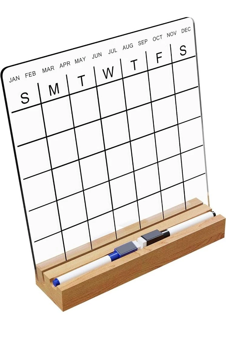 the-hausology-clear-acrylic-desk-calendar-w-wood-light-stand-2-black-dry-era-ebay
