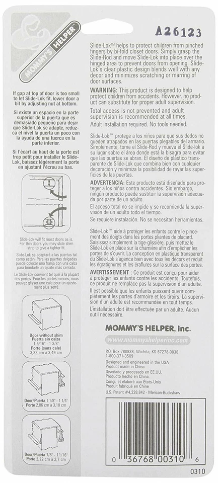 Paquete de 2 cerraduras de seguridad para niños plegables y puertas de armario Mommy's Helper 70302-2 Foto 2 de 4