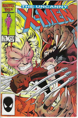 Uncanny X-Men #213 (Marvel 1987) Wolverine vs Sabretooth - Mutant Massacre - NM