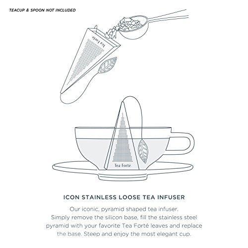 Tea Forte Icon Stainless Steel Loose Leaf Tea Infuser, Extra Fine Strainer with