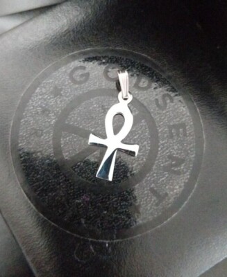 925 Sterling Silber kleiner altägyptischer Ankh Charm Anhänger + Geschenkbox, XMAS