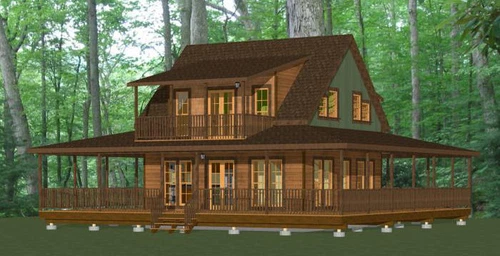 24x24 House -- 3 Bedroom -- 3 Bath  1,076 sq ft -- PDF Floor Plan -- Model 3A