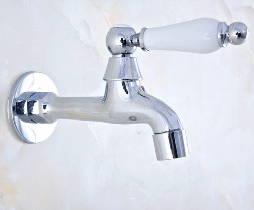 Rubinetto lavandino bagno cromato lucido rubinetto acqua bagno vasca giardino da parete - Foto 2 di 6