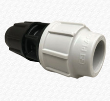 25mm Blue MDPE to Old 1/2" Black Water Main Pipe Metric to Imperial Joiner