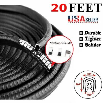 20FT U-Shape Car Rubber Seal Trim Molding Strip Door Edge Guard All Weather US