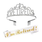  Retirement Gifts Party Headband Miss Crown Sash Set Tiara for Women Theme