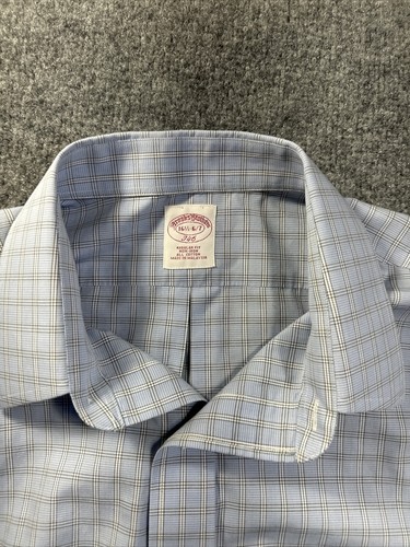 Brooks Brothers Blue And White Checkered Button Up Long Sleeve 16 1/2 6/7 - Picture 2 of 8
