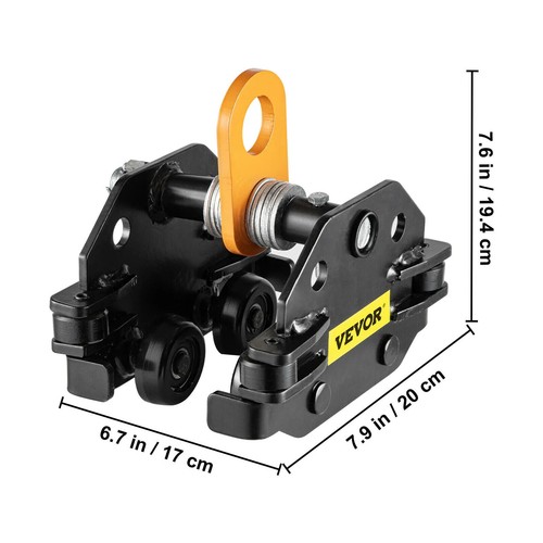 550 - 4400 LBS Push Beam Monorail Trolley Adjustable Lifting Chain Hoist Winch - Picture 7 of 8