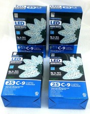 4 Boxes - Holiday Season 25 LED Warm White 15 Feet String Lights Faceted Bulb C9