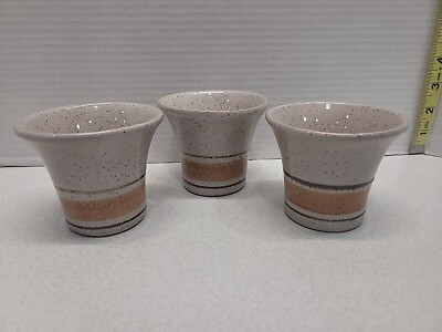Pottery Craft USA Set of 3 Glazed Stoneware Cups 3  Farmhouse Kitchen 