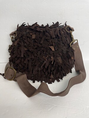 Elena Girardi Brown Suede Leather Trim Handmade In Italy