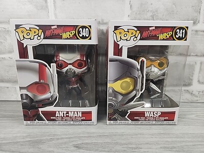 Funko Pop! Ant-Man #340 & Wasp #341. 2 Pop! Lot of 2 Bobble-Head