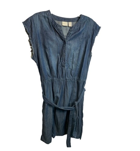 Abito corto denim frange lyocell cotone lino con cintura 1,5 M/10