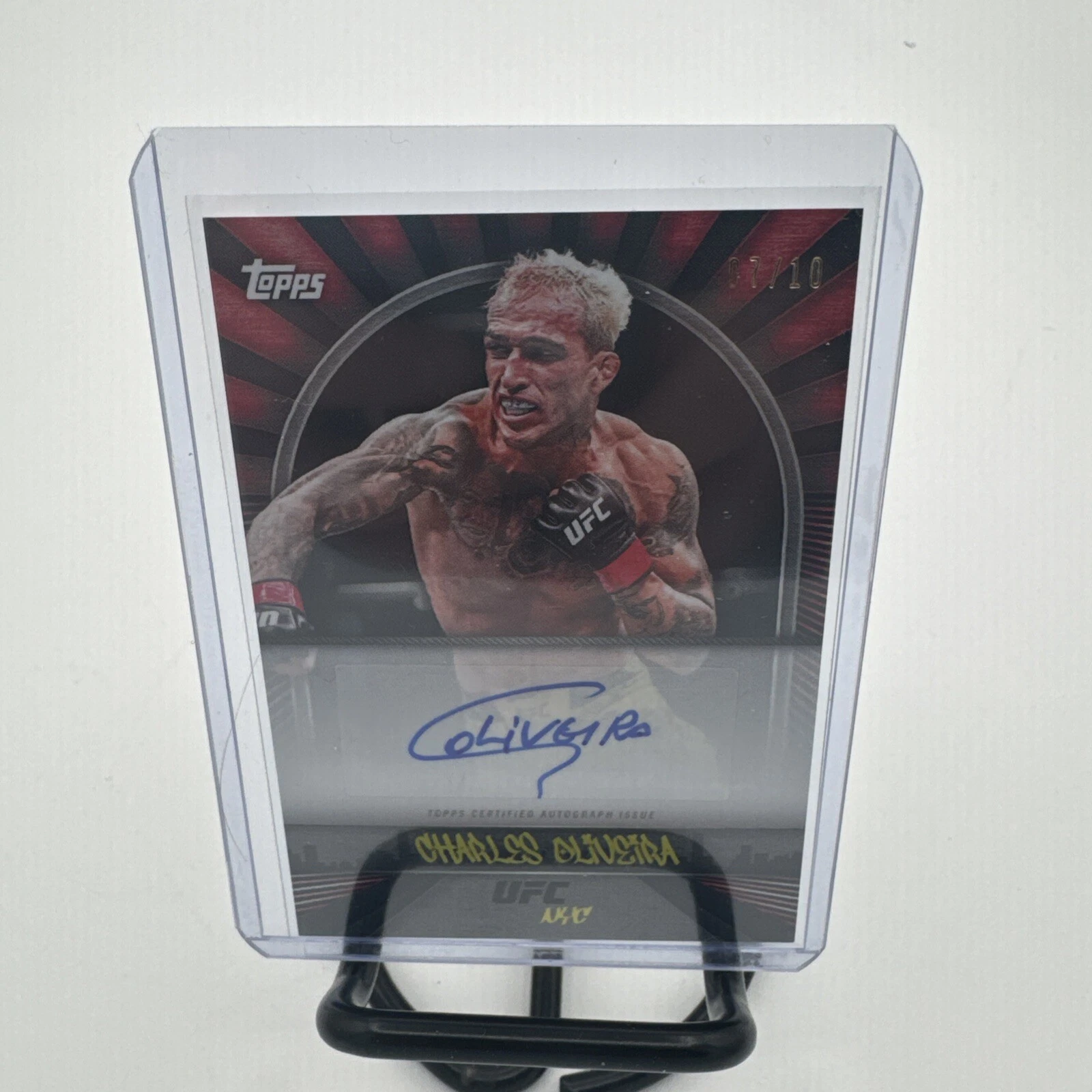 2024 Topps NYC UFC Charles Oliveira Auto Red #’d 7/10