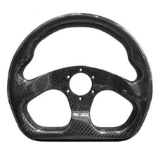 320mm 13" Flat Racing Steering Wheel Carbon Fiber Gloss Semicircle Jet 6 Holes