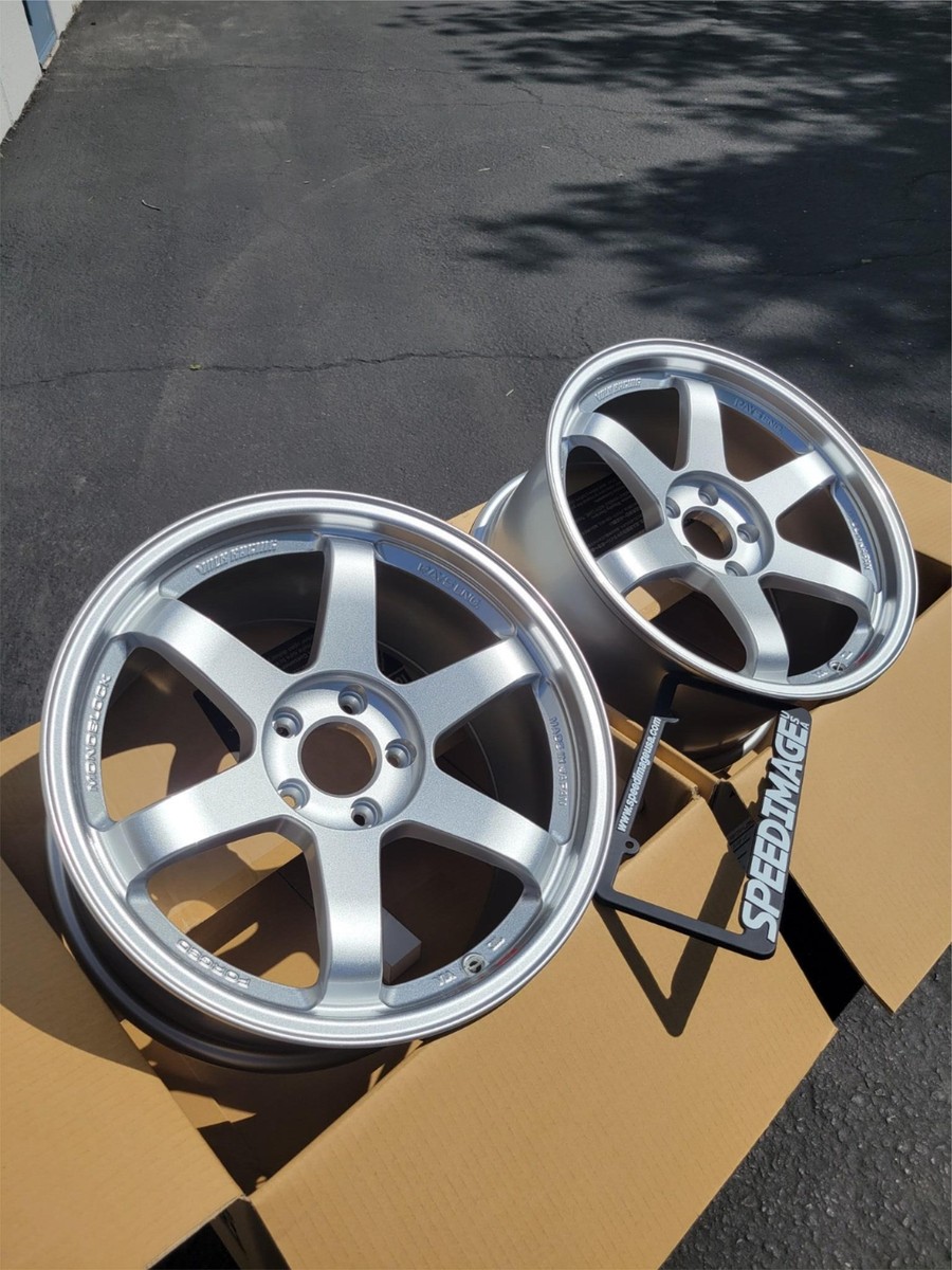 RAYS VOLK RACING TE37SL 18x9.5 +38 5x114 Diamond Silver One Piece