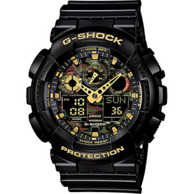 モコ✨ G-SHOCK GA-100CF-1A9JF CASIO G-SHOCK Camouflage Dial GA-100CF-1A9JF Black Men's