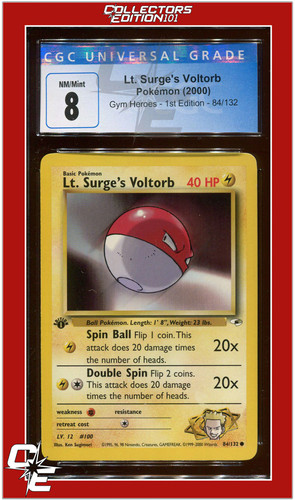 Lt. Surge's Voltorb (1st Edition) graded CGC 8 for sale on eBay