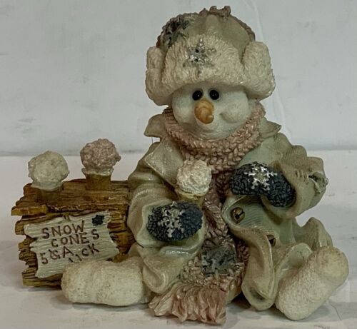 Snowman Snow Cone Figurine 36500 Boyds Bears Wee Folkstone Collection SLURP 1997 - Picture 1 of 7