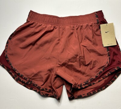 Nike Dri-Fit Tempo Crimson Red Leopard Running Shorts Small CU8890-662 New