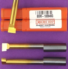 MICRO 100   BBM - 100946G  Carbide Boring Bar; 10mm Shank 9mm min TiN🎯Machinist