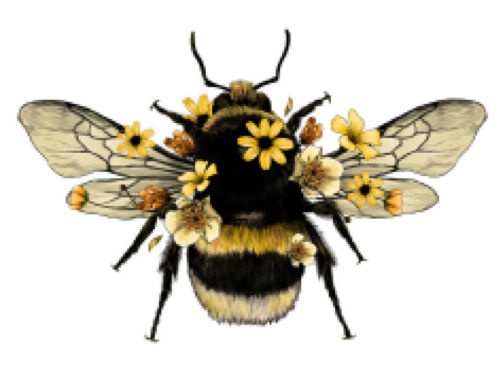 Autocollant image vintage miel abeille fleurs minables toboggan aquatique à faire soi-même transferts d'art MIS697 - Photo 1/6