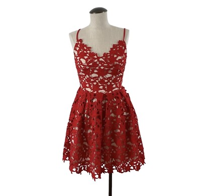Two Sisters the Label Red Electra Embroidered Lace Mini Dress 8 | eBay