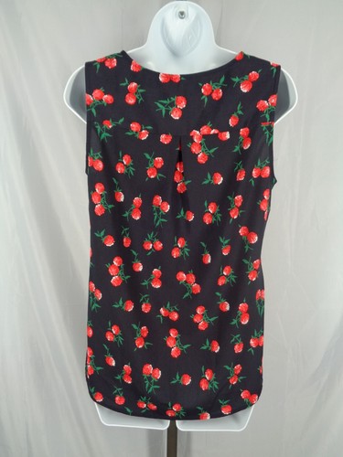 Talbots Floral Raspberry Sleeveless Blouse Top Size Small New - Picture 2 of 8