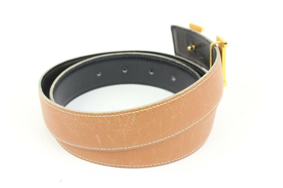 Hermès size 75 Brown x Black 32mm Reversible H Logo Belt Kit 73h418s Hermès size 75 Brown x Black 32mm Reversible H Logo Belt Kit  main image 3