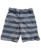 Janie and Jack Shorts Stripes Adjustable Waist Gray White Boys Sz 6