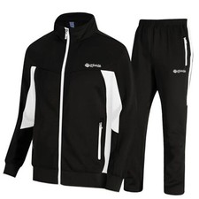 Men's Tracksuits Sweatsuits for Men Sweat Track Suits 2 Large 03 Black white