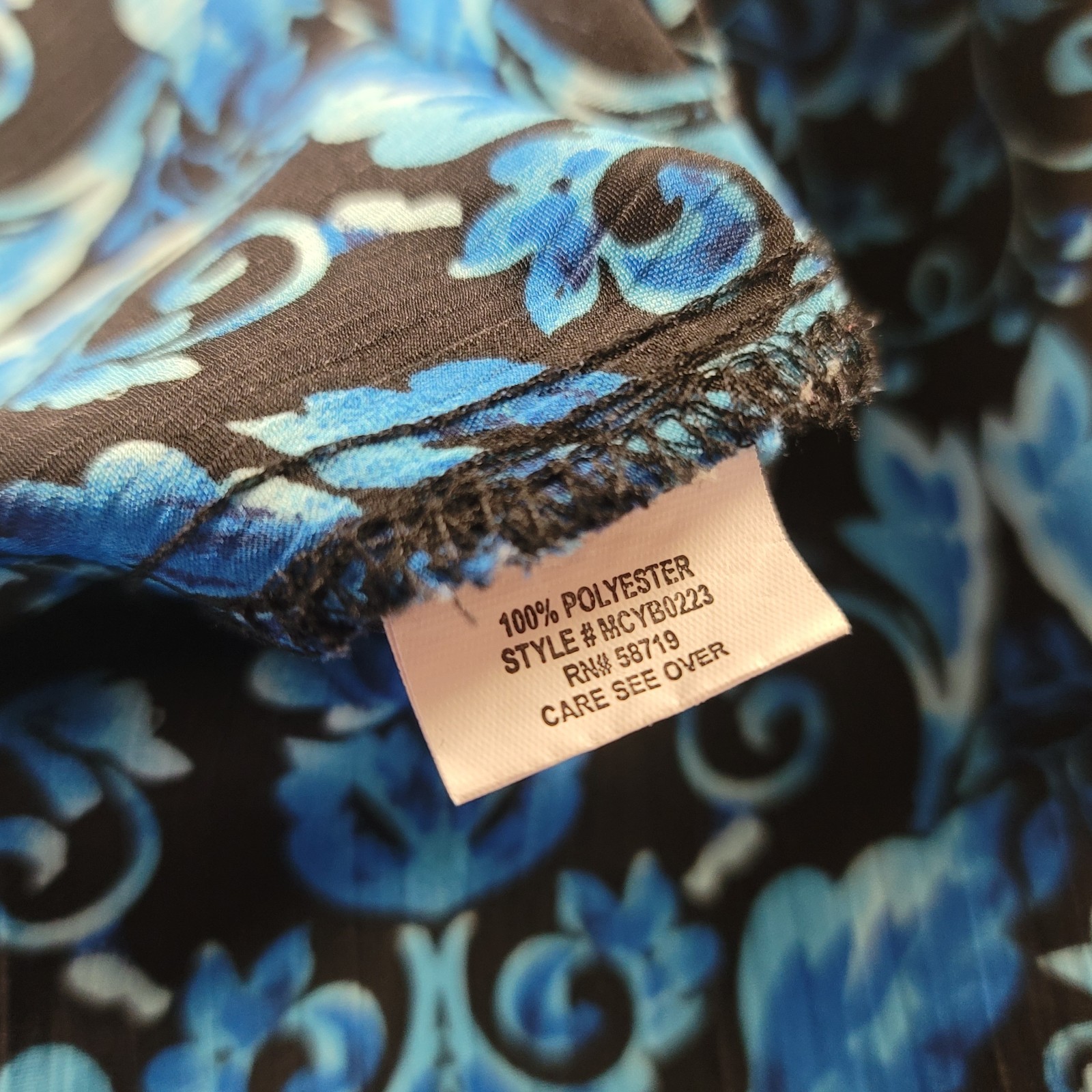 NOTATIONS BOLD BLACK BLUE DAMASK PATTERN BUTTON F… - image 5