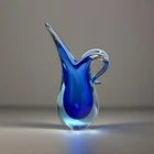 Vtg Flavio Poli Murano Sommerso Faceted 1950’s Glass Vase Cobalt Blue MCM Mini